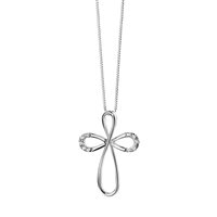 Collana Comete Donna Croci in Oro bianco Diamante 0.07 Ct GLB884 - GLB884